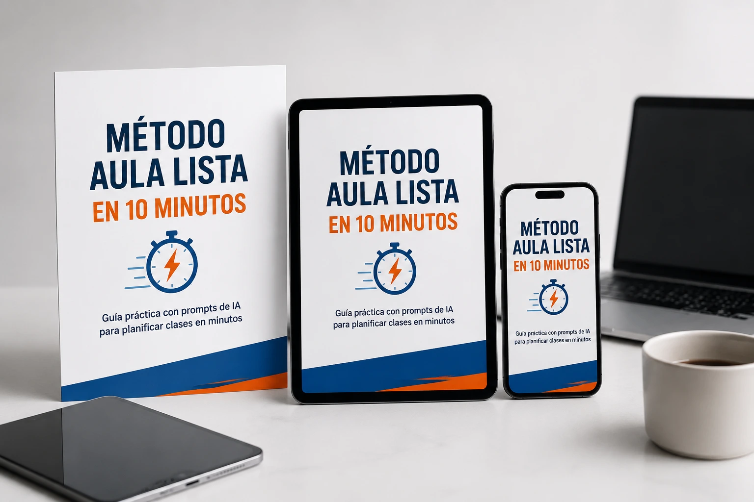 Mockup do ebook Aula Lista en Minutos